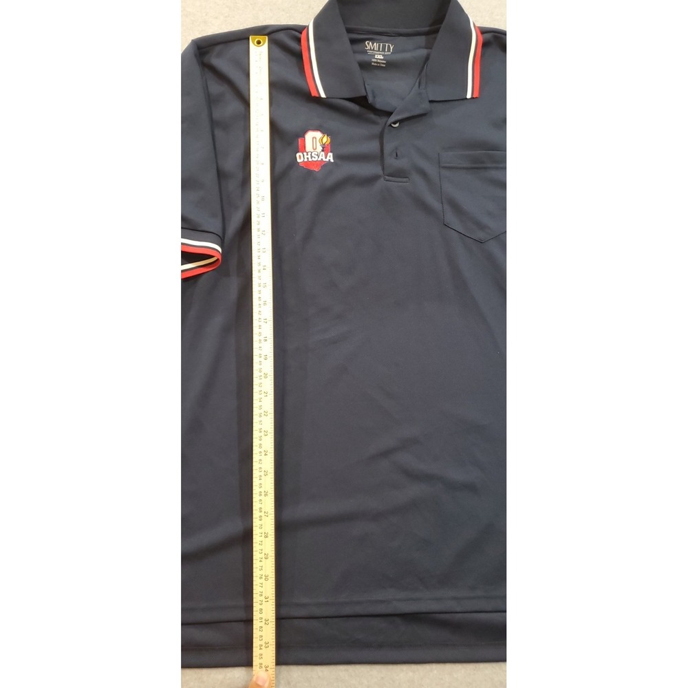Smitty Performance Mesh Polo Shirt Navy Blue, Size 2XL, Moisture‎ Wicking OHSAA - Picture 3 of 7